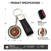 USMC Keychain, Premium Leather Marine Corps Gift