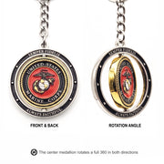 USMC Keychain, Premium Leather Marine Corps Gift