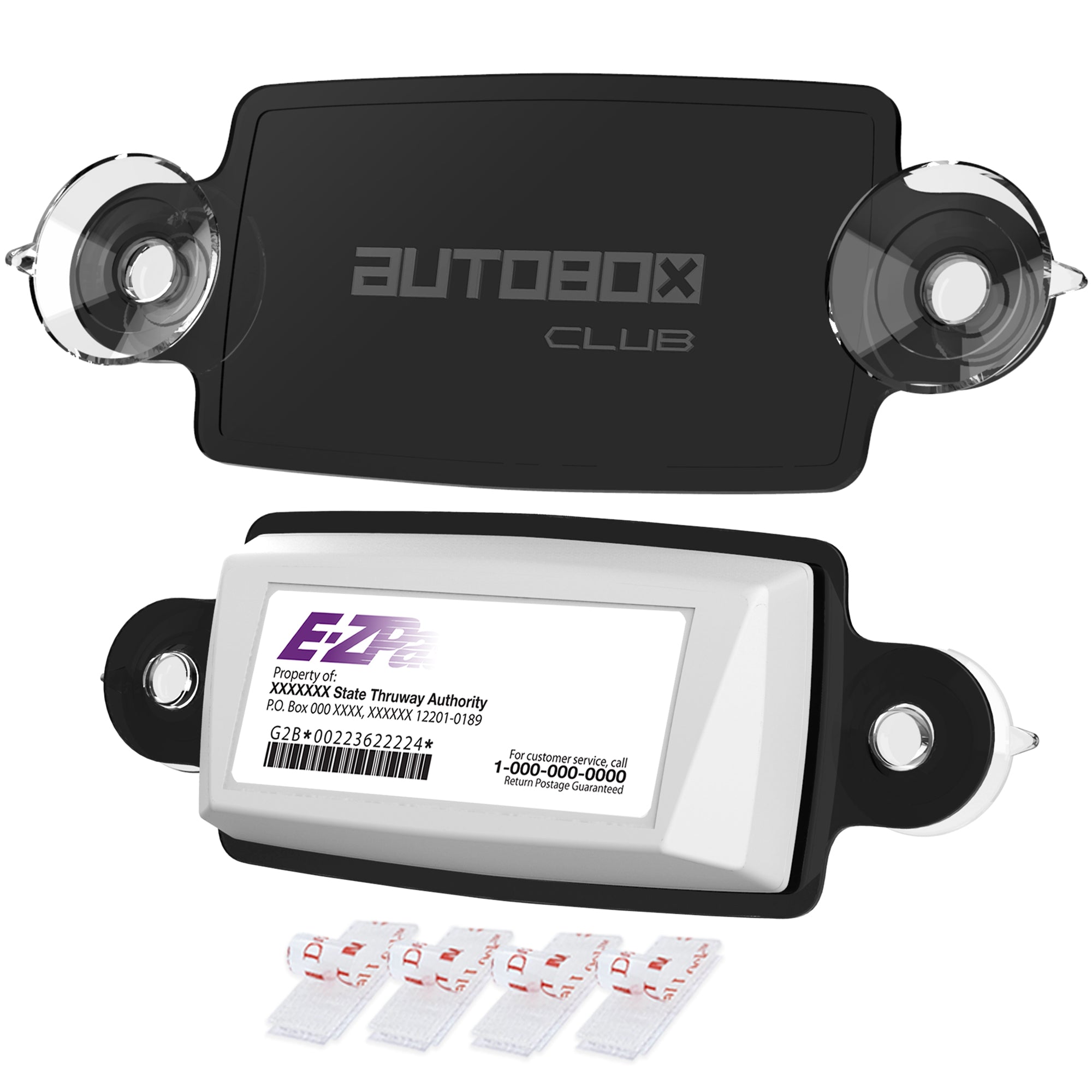 Small Toll Pass / EZ Pass / Transponder Holder - Black Clear