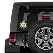 US Navy Car License Plate Frame with Round Decal